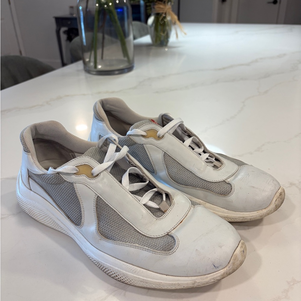Prada Americas Cup white leather US13 UK12
